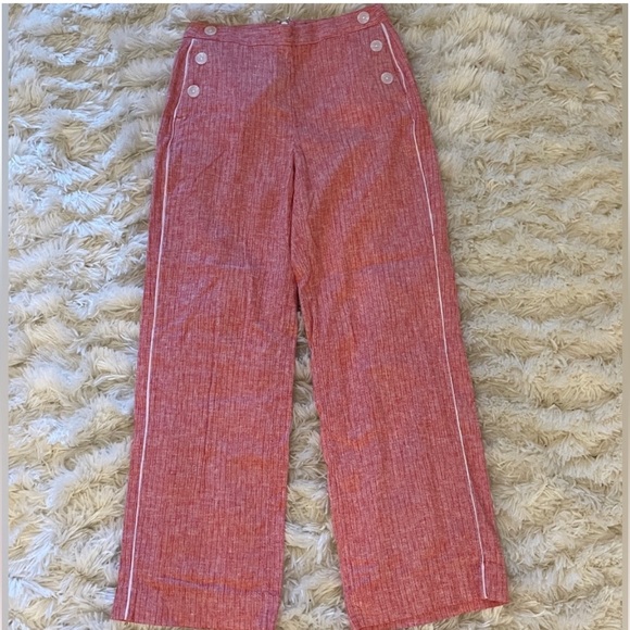 Banana Republic Red striped sailor pant size 0 - Picture 7 of 12